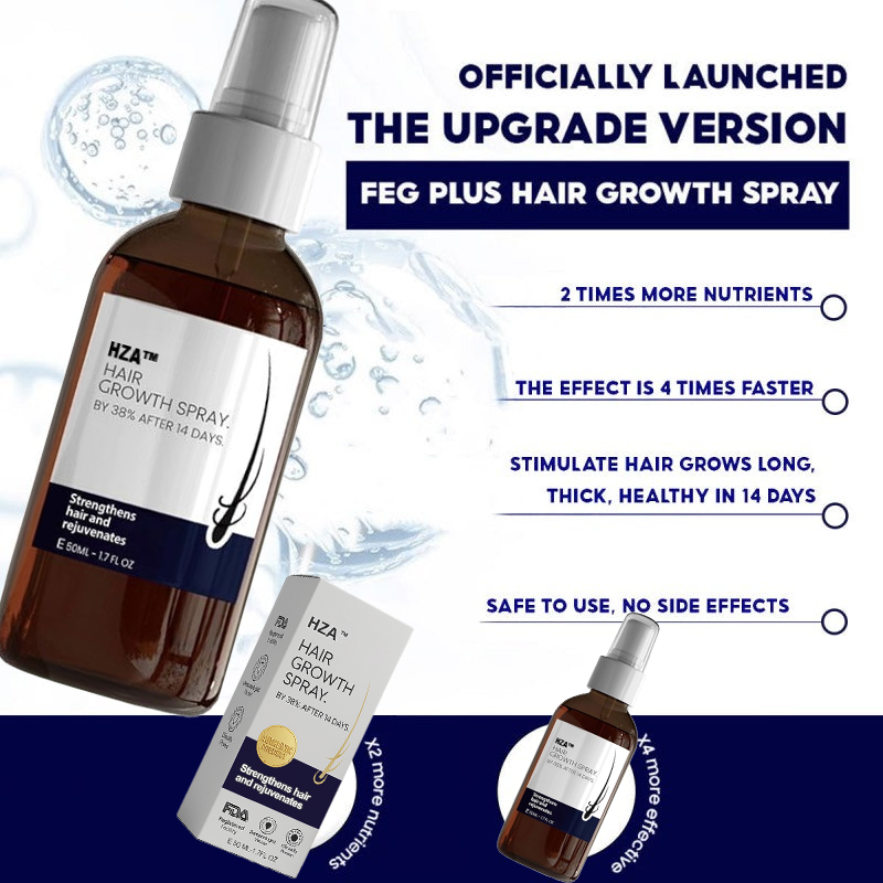 🌿 HZA™ Natural Hair Regrowth Spray – 70% OFF Ends Tonight!
