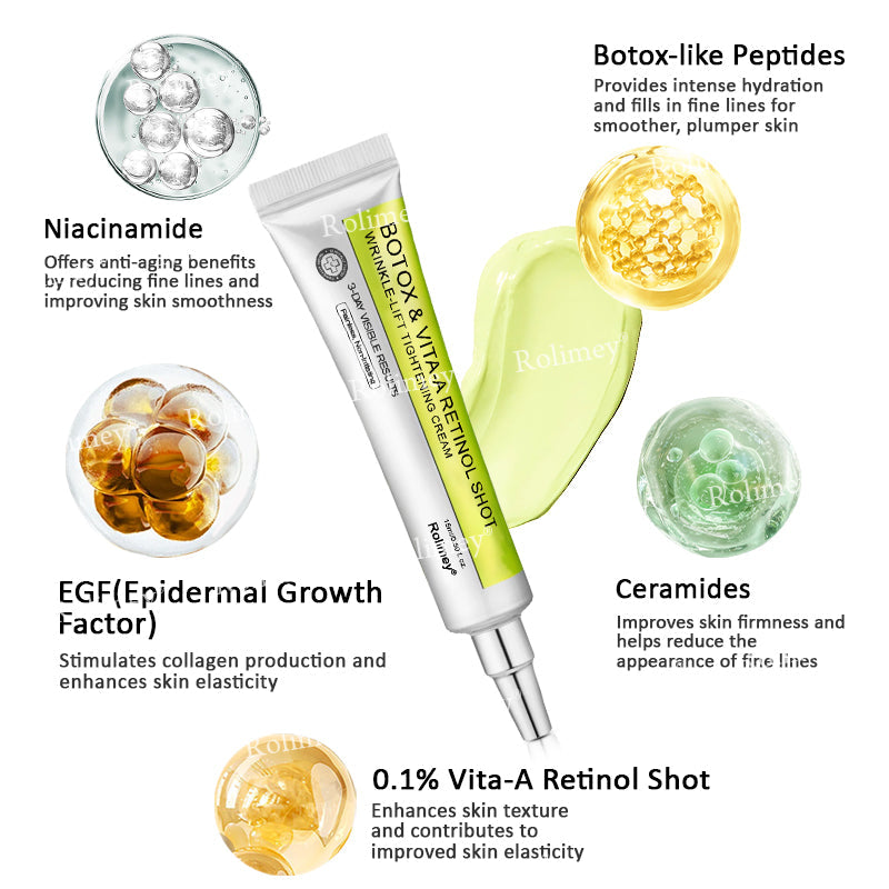 💟Made and shipped from the USA 💫Rolimey® Botox & Vita-A Retinol Shot Wrinkle-Lift Tightening cream - Last Day Promotion 70% OFF