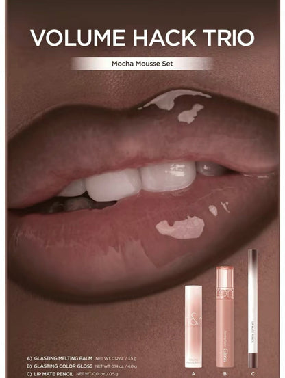 🔥Final 3 hours 75% off:LIP VOLUME HACK TRIO (3 Shades, Lip Mate Pencil & Melting Balm & Color Gloss)