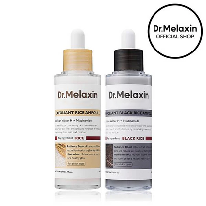 Glow Rice Ampoule Duo - Serums for Brightening, Exfoliating, and Moisturizing - Suitable for All Skin Types