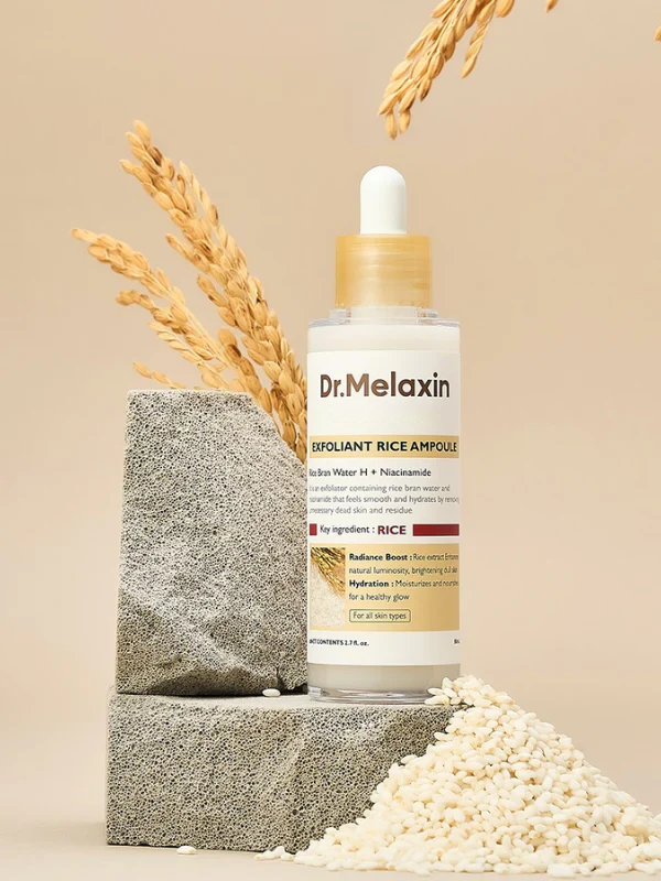 Glow Rice Ampoule Duo - Serums for Brightening, Exfoliating, and Moisturizing - Suitable for All Skin Types