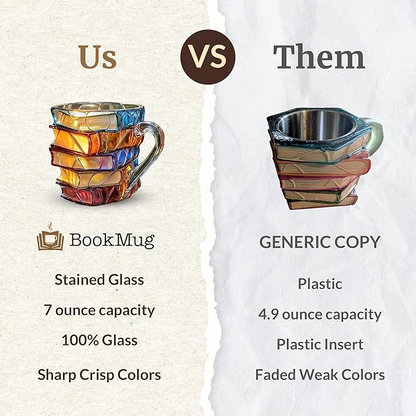 💟Innovative 3D Painting Book Coffee Cup, Unique Stacked Book Mug, Perfect Gift for Literature Lovers, Creative Colorful Book Gift