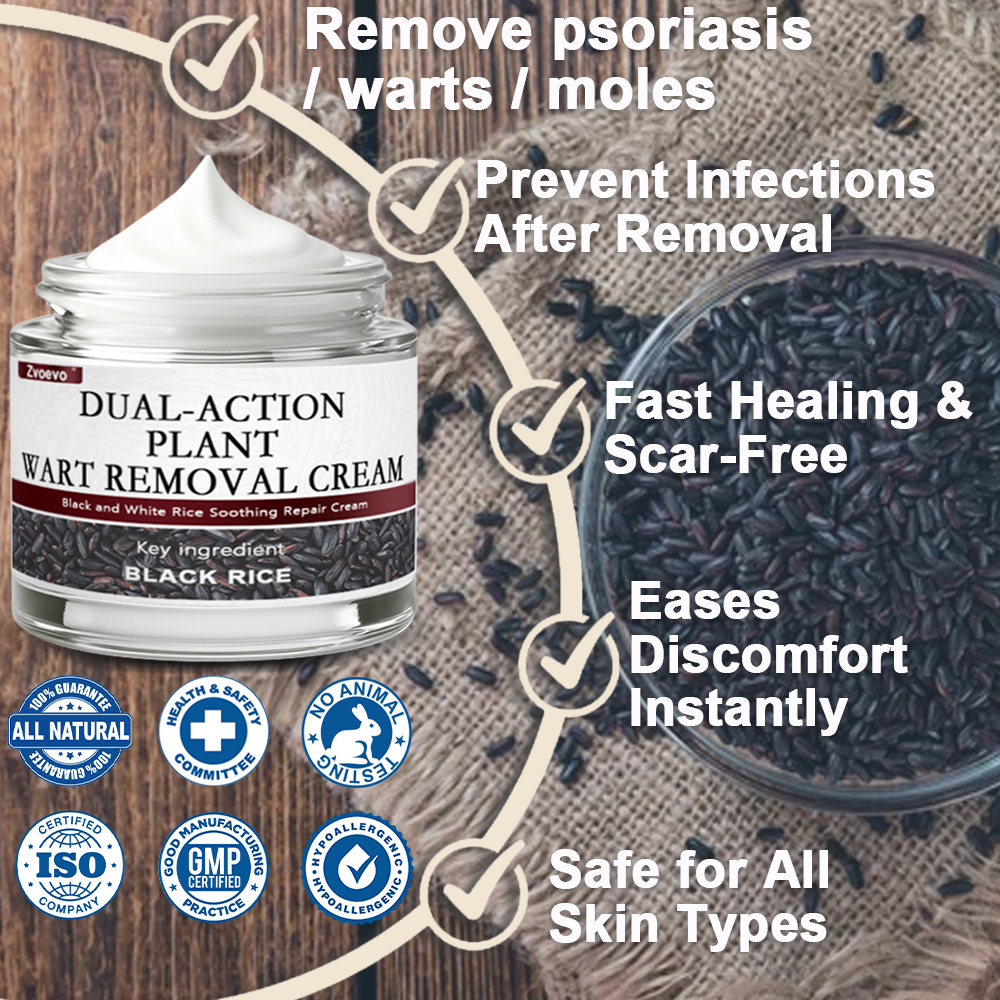 🌊💎Zvoevo® Black Rice Skin Repair Essence Cream ⚕️ FDA Certified (Removes warts and skin growths, improves keratin buildup and seborrheic dermatitis, follicular keratosis, age spots, and bruising)