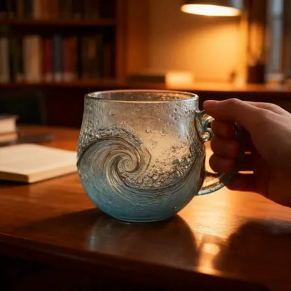 🌊🍹Christmas Best Gifts🔥 Unique Handcrafted Sea Glass Ocean Wave Mug🎁Free Gifts