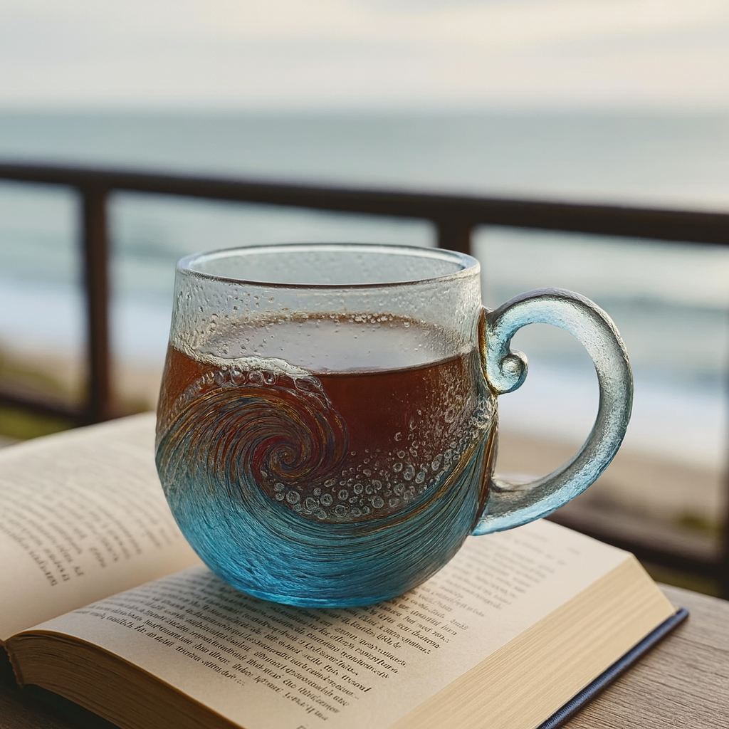 🌊🍹Christmas Best Gifts🔥 Unique Handcrafted Sea Glass Ocean Wave Mug🎁Free Gifts