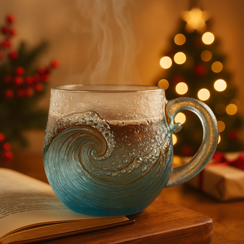 🌊🍹Christmas Best Gifts🔥 Unique Handcrafted Sea Glass Ocean Wave Mug🎁Free Gifts