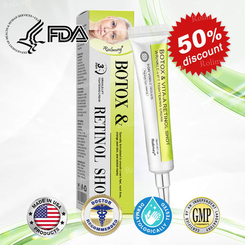 💟Made and shipped from the USA 💫Rolimey® Botox & Vita-A Retinol Shot Wrinkle-Lift Tightening cream - Last Day Promotion 70% OFF